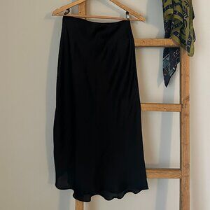 Black Satin Skirt | M